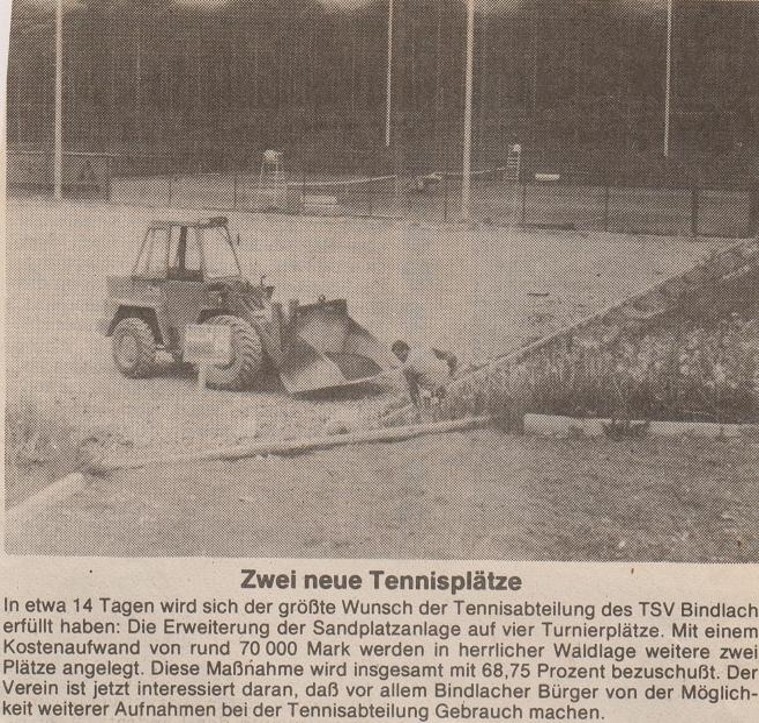 Bau neuer Tennisplätze